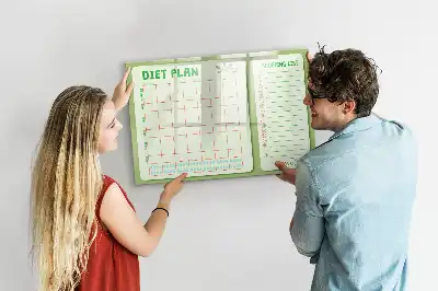 Tablica magnetyczna do pisania z planem tygodniowego menu