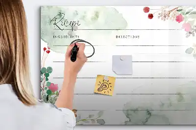 Tablica magnetyczna do pisania z miejscem na przepis