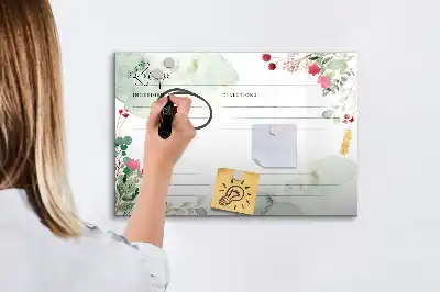Tablica magnetyczna do pisania z miejscem na przepis
