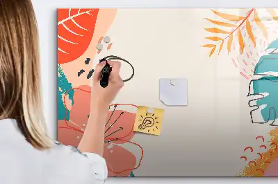 Tablica magnetyczna z pisakiem wzór rośliny hawajskie