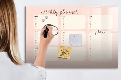 Tablica magnetyczna z pisakiem uroczy planer tygodniowy
