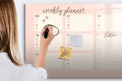 Tablica magnetyczna z pisakiem uroczy planer tygodniowy