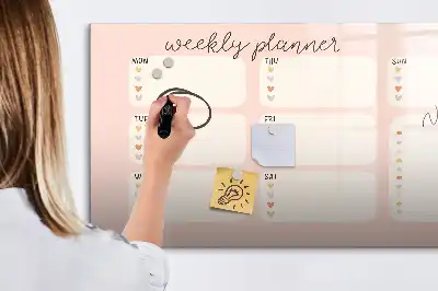Tablica magnetyczna z pisakiem uroczy planer tygodniowy