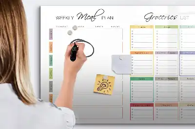 Tablica magnetyczna z pisakiem tygodniowe menu