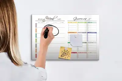 Tablica magnetyczna z pisakiem tygodniowe menu