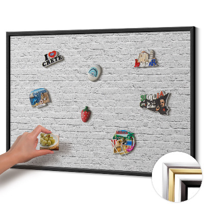 Tablica magnetyczna z czarną ramką Ceglana ściana jasny mur