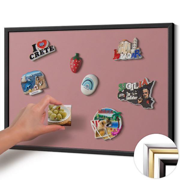 Tablica magnetyczna z czarną ramką Kolor pastelowy różowy