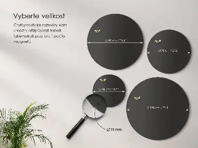 Tablica na magnesy z wakacji czarnego koloru okrągła