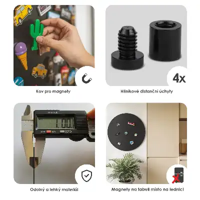 Tablica na magnesy z wakacji czarnego koloru okrągła