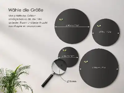 Tablica na magnesy z wakacji czarnego koloru okrągła