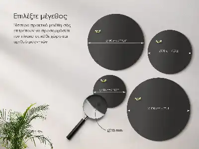 Tablica na magnesy z wakacji czarnego koloru okrągła