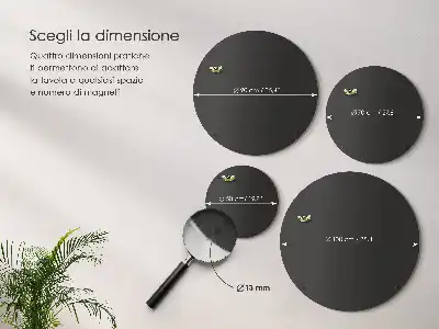 Tablica na magnesy z wakacji czarnego koloru okrągła