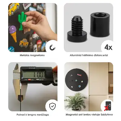 Tablica na magnesy z wakacji czarnego koloru okrągła