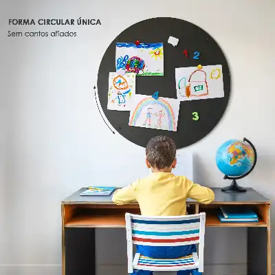 Tablica na magnesy z wakacji czarnego koloru okrągła