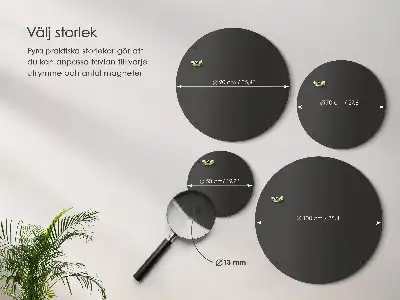 Tablica na magnesy z wakacji czarnego koloru okrągła