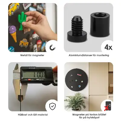Tablica na magnesy z wakacji czarnego koloru okrągła