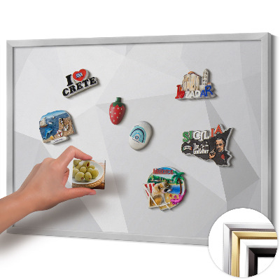 Tablica magnetyczna ze srebrną ramką Geometryczne tło 3D