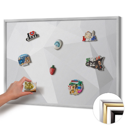Tablica magnetyczna ze srebrną ramką Geometryczne tło 3D