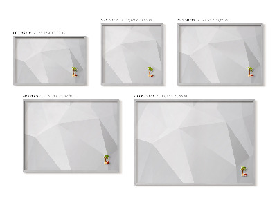 Tablica magnetyczna ze srebrną ramką Geometryczne tło 3D