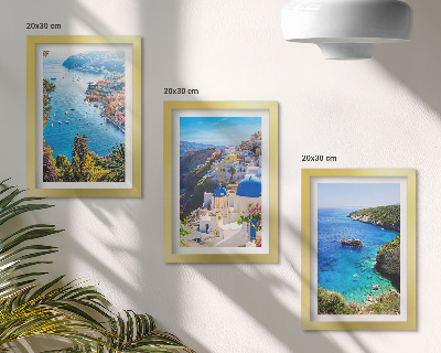 Dekoracja ścienna zestaw obrazów Greckie nadmorskie widoki i Santorini miasto Oia