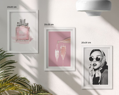 Dekoracja ścienna zestaw obrazów Stylowe kobiece akcesoria w odcieniach różu