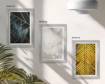 Zestaw obrazów dekoracja ścienna z nowoczesnymi wzorami geometrycznymi oraz motywami roślinnymi