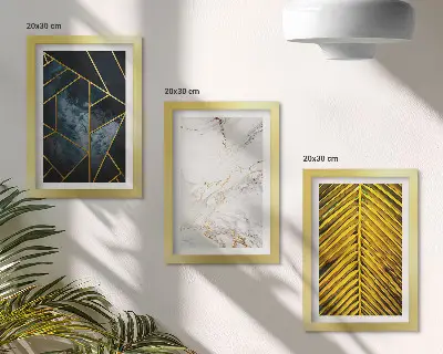 Zestaw obrazów dekoracja ścienna z nowoczesnymi wzorami geometrycznymi oraz motywami roślinnymi