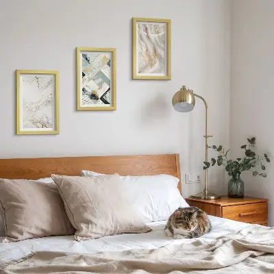Zestaw obrazów dekoracja ścienna eleganckie modne wzory z abstrakcją marmurową