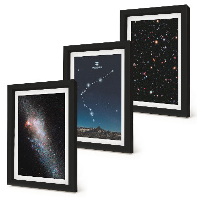 Dekoracja ścienna zestaw obrazów Galaktyka kosmos znak zodiaku Wodnik