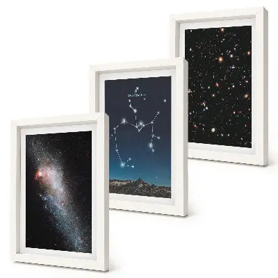 Zestaw obrazów dekoracja ścienna galaktyki konstelacje i kosmos ze znakiem zodiaku Strzelec