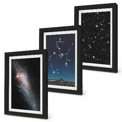 Zestaw obrazów dekoracja ścienna galaktyki konstelacje i kosmos ze znakiem zodiaku Strzelec