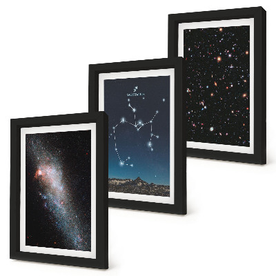 Dekoracja ścienna zestaw obrazów Galaktyki konstelacje i kosmos znak zodiaku Strzelec