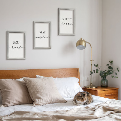 Dekoracja ścienna zestaw obrazów Minimalistyczne napisy motywacyjne inspirujące