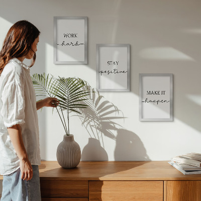 Dekoracja ścienna zestaw obrazów Minimalistyczne napisy motywacyjne inspirujące