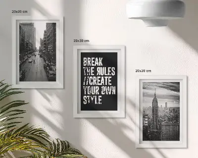 Zestaw 3 obrazów w ramie Ulice miasta w czerni i bieli z inspirującym napisem