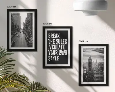 Zestaw 3 obrazów w ramie Ulice miasta w czerni i bieli z inspirującym napisem