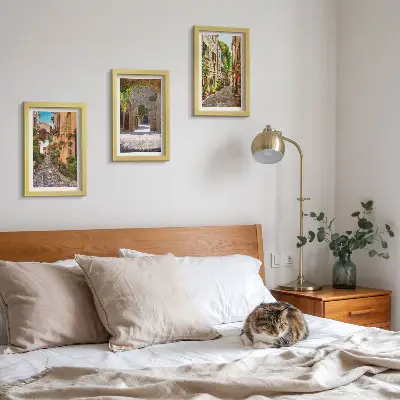 Zestaw obrazów dekoracja ścienna włoskie uliczki z kwiatami i architekturą