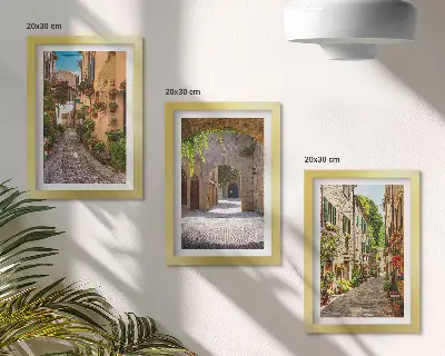 Zestaw obrazów dekoracja ścienna włoskie uliczki z kwiatami i architekturą