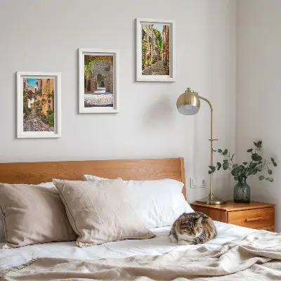 Zestaw obrazów dekoracja ścienna włoskie uliczki z kwiatami i architekturą
