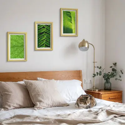 Tryptyk w ramie zbliżenia na liście tropikalna natura