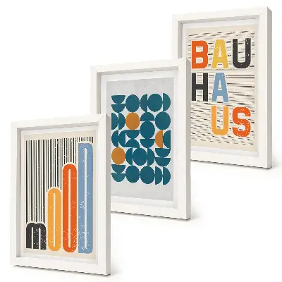 Zestaw obrazów dekoracyjnych geometryczne wzory w stylu Bauhaus