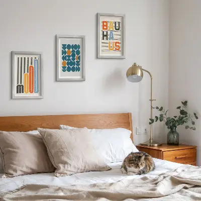 Zestaw obrazów dekoracyjnych geometryczne wzory w stylu Bauhaus