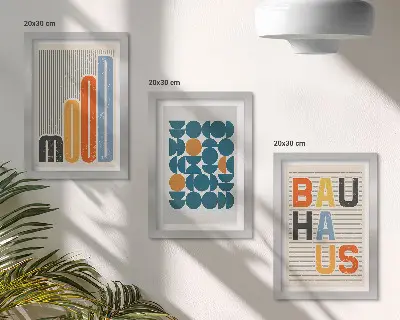 Zestaw obrazów dekoracyjnych geometryczne wzory w stylu Bauhaus