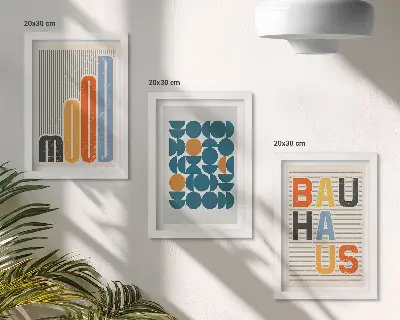 Zestaw obrazów dekoracyjnych geometryczne wzory w stylu Bauhaus