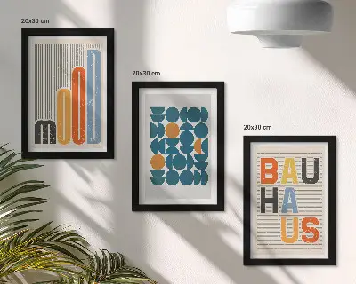 Zestaw obrazów dekoracyjnych geometryczne wzory w stylu Bauhaus