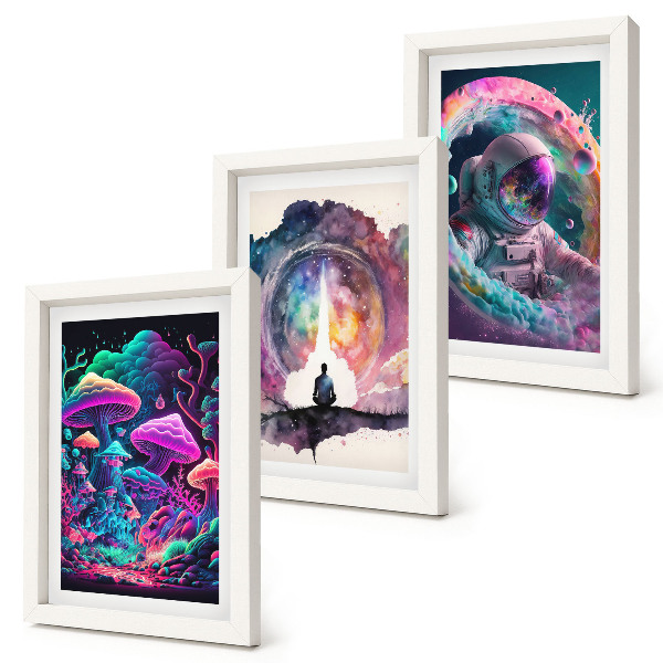 Dekoracja ścienna zestaw obrazów Kolorowe ilustracje w stylu fantasy sztuka