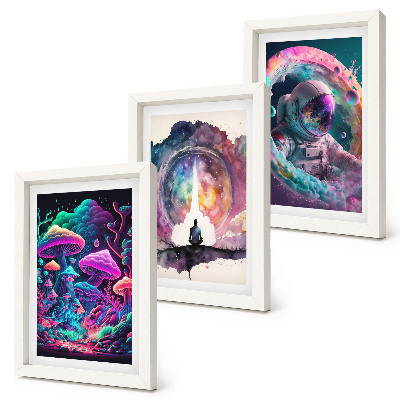Dekoracja ścienna zestaw obrazów Kolorowe ilustracje w stylu fantasy sztuka
