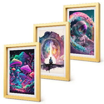 Dekoracja ścienna zestaw obrazów Kolorowe ilustracje w stylu fantasy sztuka