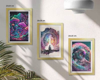 Dekoracja ścienna zestaw obrazów Kolorowe ilustracje w stylu fantasy sztuka
