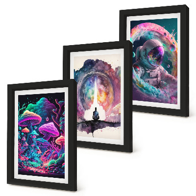 Dekoracja ścienna zestaw obrazów Kolorowe ilustracje w stylu fantasy sztuka